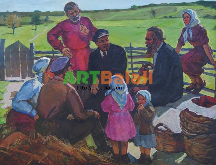 Artist : Токарев В. Ленин с крестьянами 98-128 х.м. 70е 2.JPG